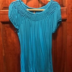 Blue short sleeve blouse. Size Medium